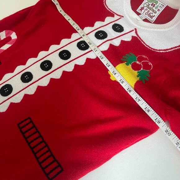 Candy Cane & Jingle Bell Print Sweater - Picture 6 of 7